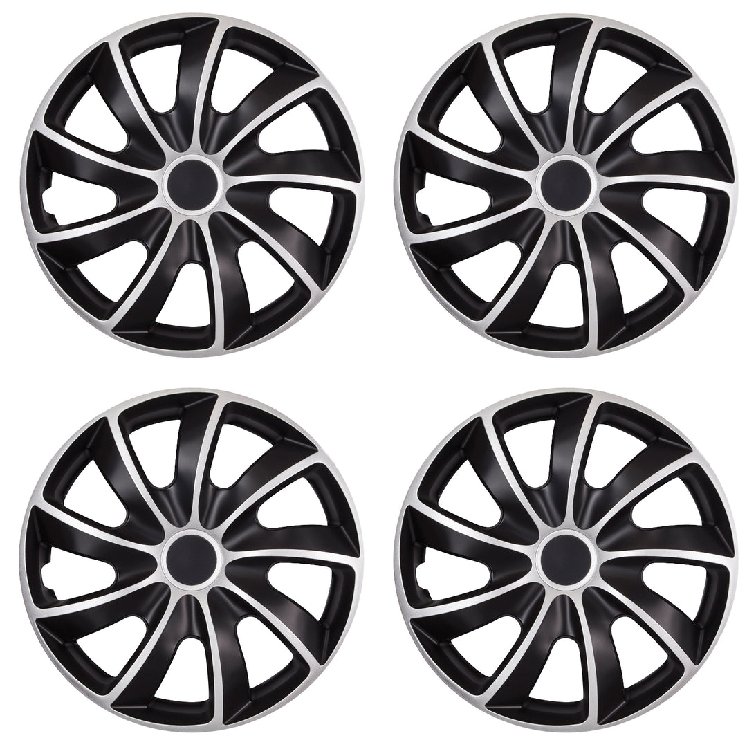 Calotas 17 "conjunto preto e prata de 4 peças NRM QUAD BICOLOR SILVER BLACK