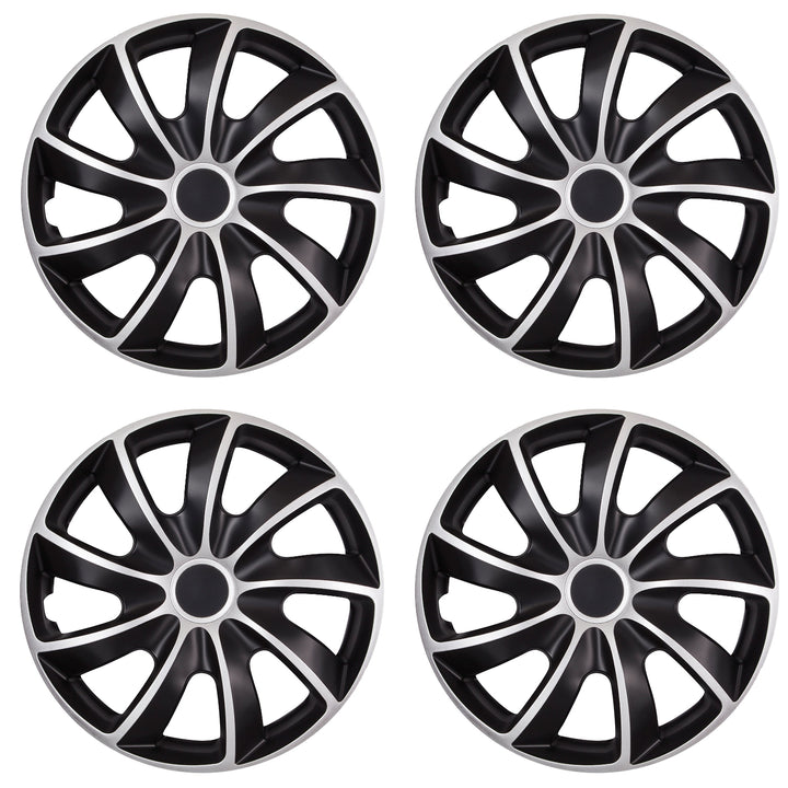 Calotas 17 "conjunto preto e prata de 4 peças NRM QUAD BICOLOR SILVER BLACK