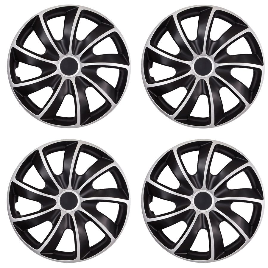 Calotas 17 "conjunto preto e prata de 4 peças NRM QUAD BICOLOR SILVER BLACK
