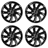 Calotas NRM STIG pintadas de preto de 17" e 4 peças