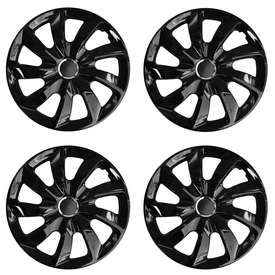 Calotas NRM STIG pintadas de preto de 17" e 4 peças