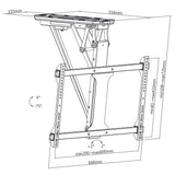 Suporte elétrico para TV de teto Maclean MC-880 com controle remoto para paredes inclinadas 32-70 "Max 35kg Max VESA 600x411