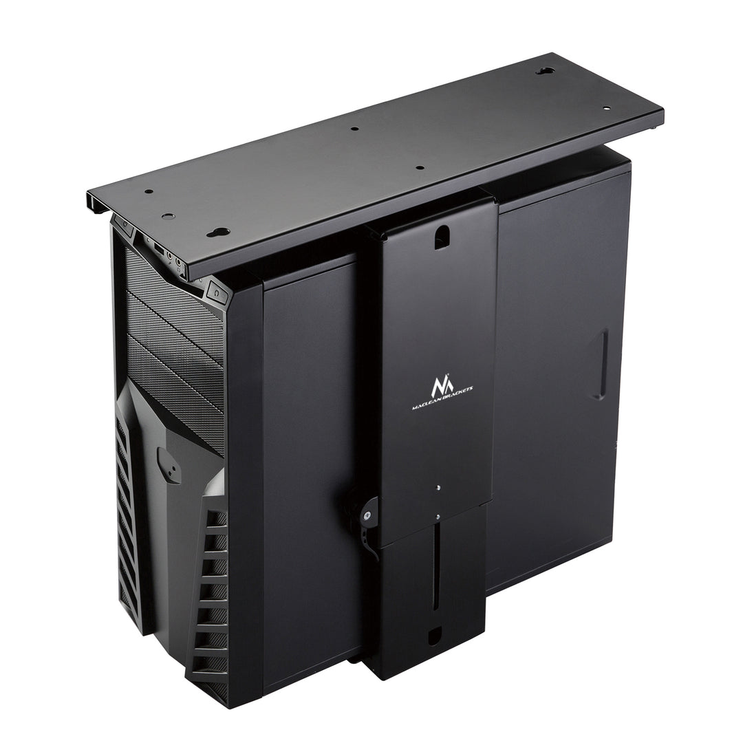 Suporte de montagem vertical para computador sob a mesa ajustável máx. 10kg Maclean MC-885 B preto