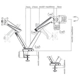 Suporte de jogos para 2 monitores LCD 17-32 " 2x 8kg máx. 16 kg VESA 75x75 e 100x100 NanoRS RS887