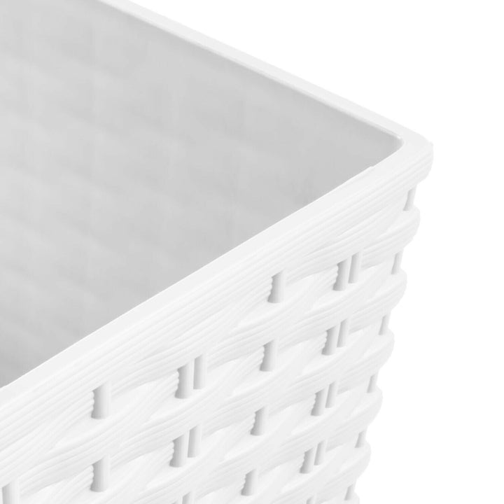 Pote alto com tanque, imitação de rattan natural Rato Square DRTS265-S449 - branco