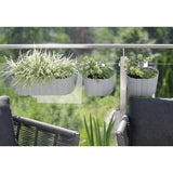 Varanda trilhos vaso de flores pendurado caixa cerca flor caixa varanda plantador 4.9l 383x212x130mm boardee gancho