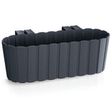 Varanda trilhos vaso de flores pendurado caixa cerca flor caixa varanda plantador 4.9l 383x212x130mm boardee gancho