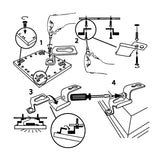 Suporte de montagem para painéis de LED 595x595mm e 1195x295mm no teto/teto em forma de Z (4pcs macho, 4pcs fêmea, 8pcs parafusos) Aço manganês MCE546