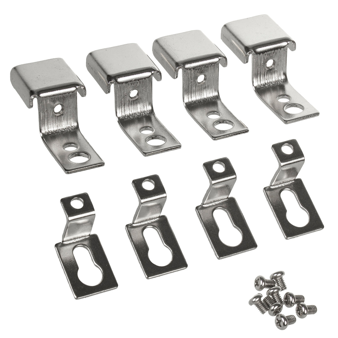 Soporte de montaje para paneles LED de 595x595 mm y 1195x295 mm en el techo / techo en forma de Z (4 piezas macho, 4 piezas hembra, 8 piezas tornillos) de acero al manganeso MCE546