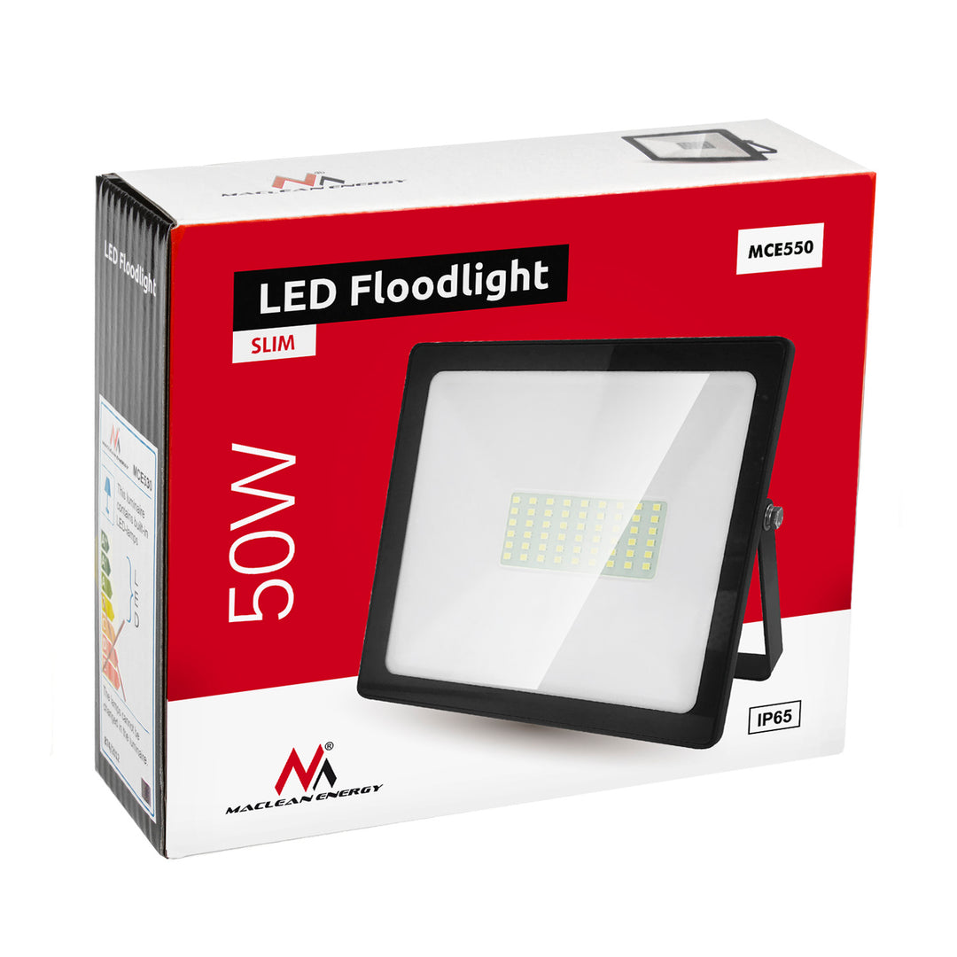 Naświetlacz LED slim 50W, 4000lm Blanco Neutro (4000K) Maclean Energy MCE550 NW, IP65, PREMIUM