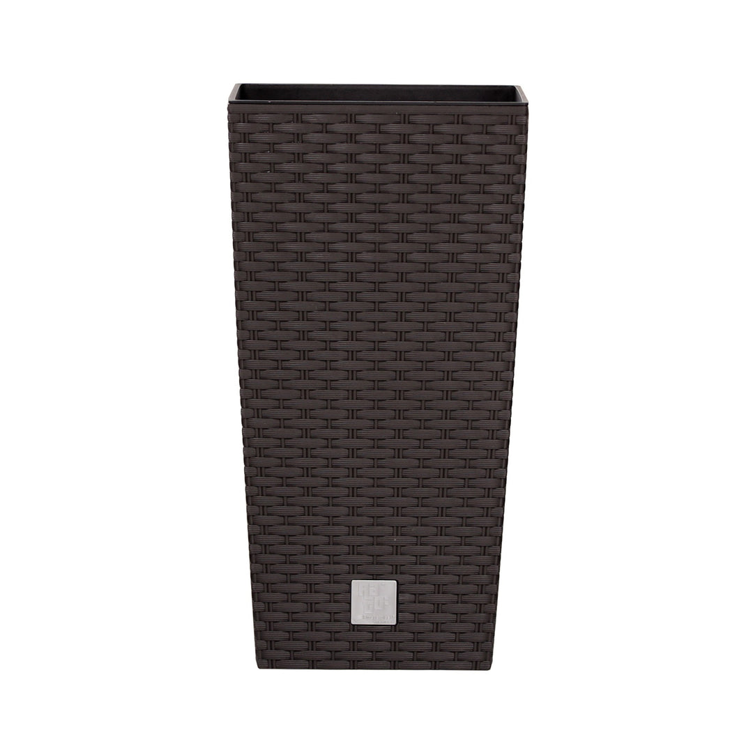 Pote de imitação de rattan natural Rato Square DRTS325-440U com tanque - cor âmbar