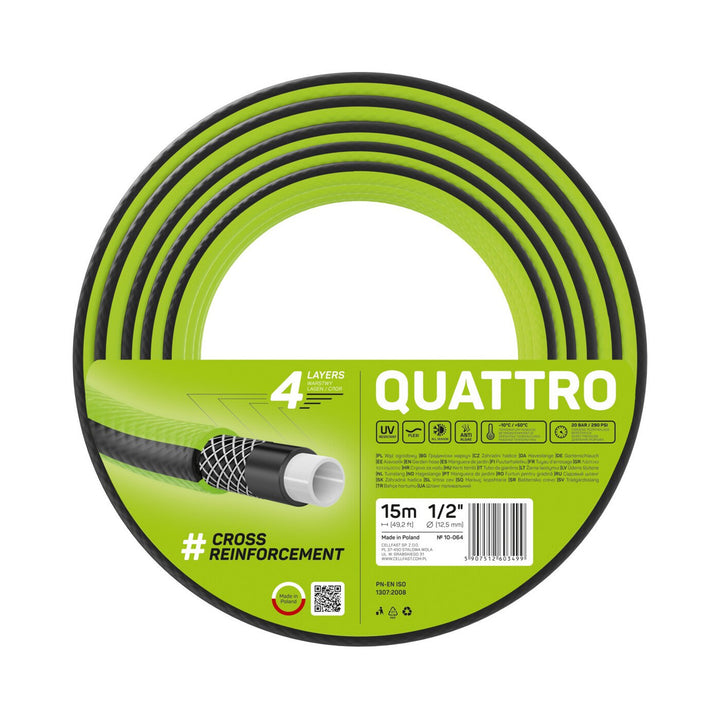 Manguera de jardín trenzada cruzada Cellfast Quattro 1/2" 15m 4 capas