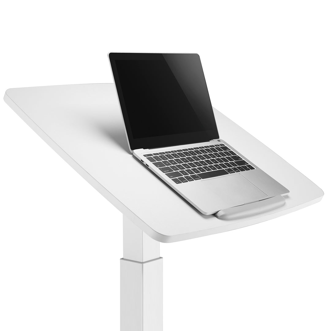 Mesa para ordenador portátil de altura regulable con ruedas Mesa de bipedestación Elevación a gas Regulable en altura hasta un máximo de 113 cm 30 grados Inclinable Cargable hasta 8 kg