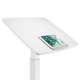 Mesa para laptop ajustável em altura com rodas Mesa de pé Elevador a gás Altura ajustável até um máximo de 113 cm 30 graus Inclinável Carregável até 8 kg