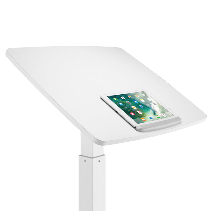Mesa para ordenador portátil de altura regulable con ruedas Mesa de bipedestación Elevación a gas Regulable en altura hasta un máximo de 113 cm 30 grados Inclinable Cargable hasta 8 kg