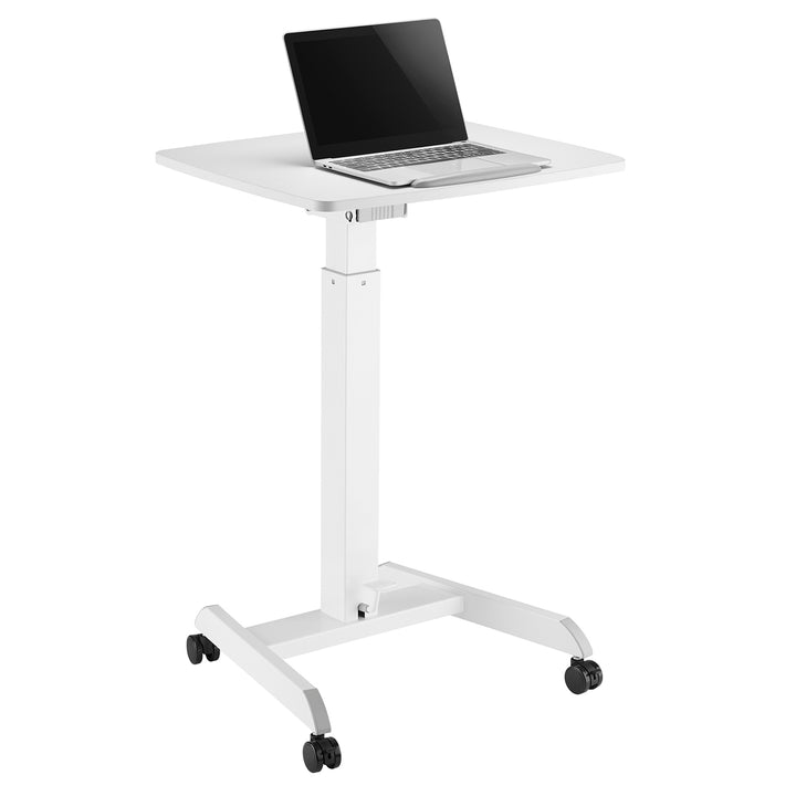 Mesa para ordenador portátil de altura regulable con ruedas Mesa de bipedestación Elevación a gas Regulable en altura hasta un máximo de 113 cm 30 grados Inclinable Cargable hasta 8 kg