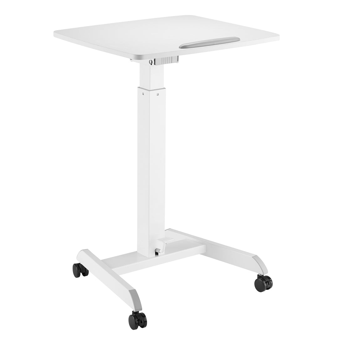 Mesa para ordenador portátil de altura regulable con ruedas Mesa de bipedestación Elevación a gas Regulable en altura hasta un máximo de 113 cm 30 grados Inclinable Cargable hasta 8 kg