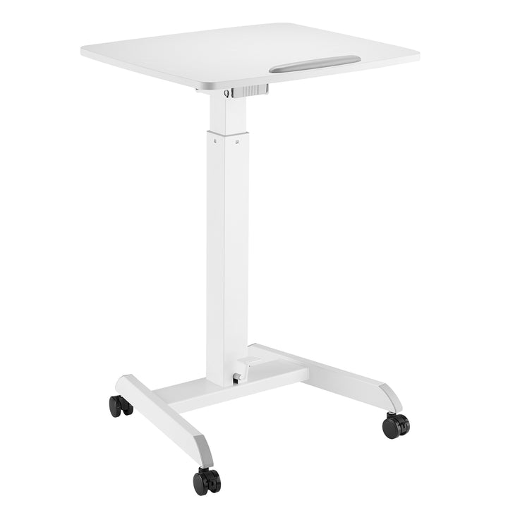 Mesa para ordenador portátil de altura regulable con ruedas Mesa de bipedestación Elevación a gas Regulable en altura hasta un máximo de 113 cm 30 grados Inclinable Cargable hasta 8 kg