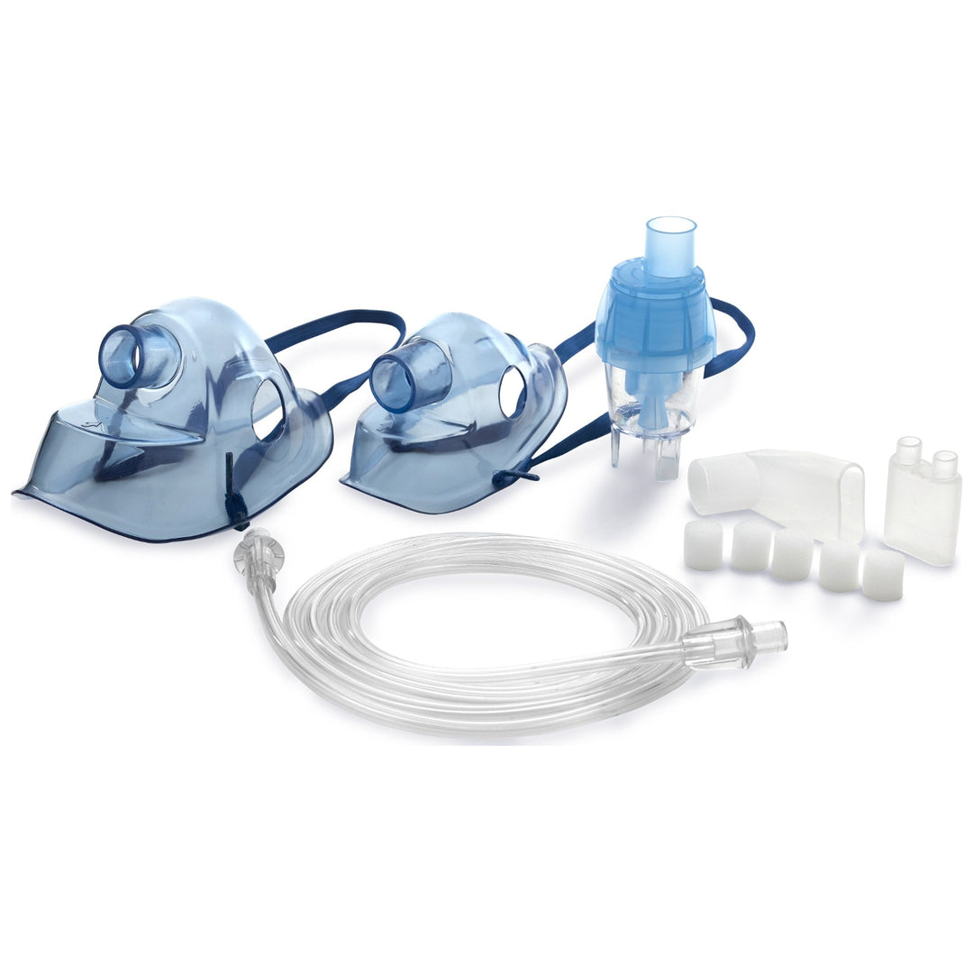 Accesorios para inhalador, conjunto de máscara para niños y adultos, nebulizador, tubo de aire, boquilla, filtro azul Omnibus