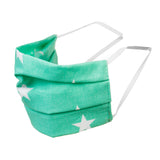 Mascarilla protectora reutilizable sobre un elástico de algodón - color aguamarina con estrellas