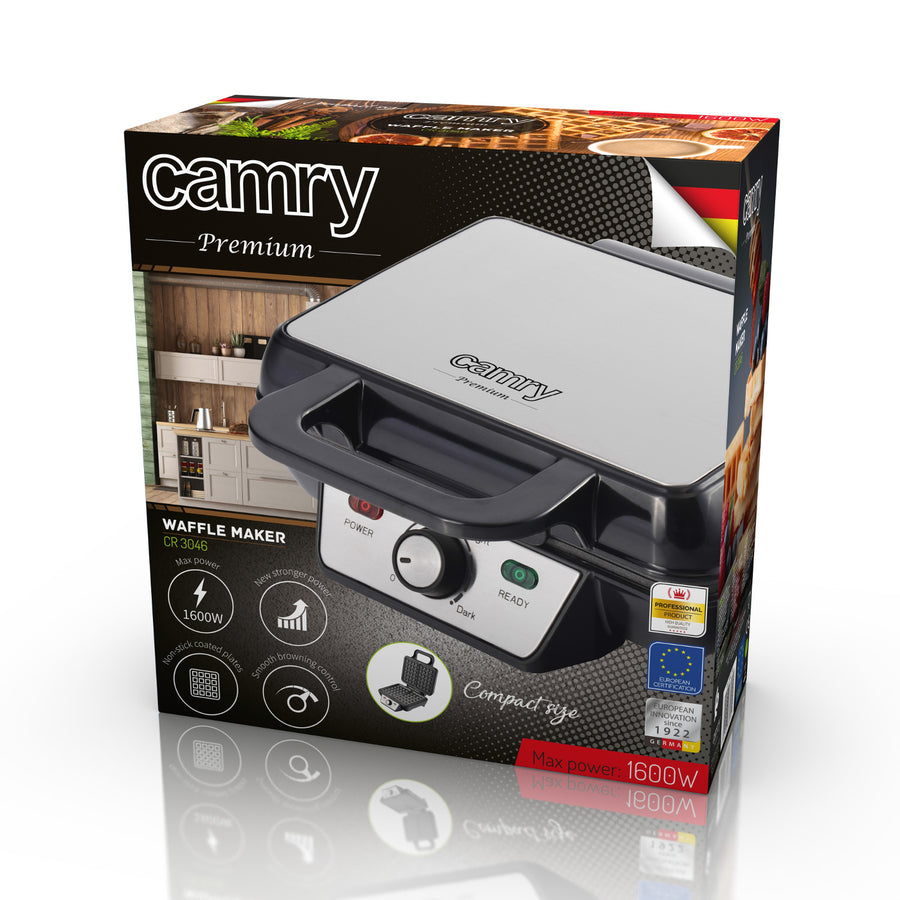 Gofrera 1600W hornea 2 waffles XXL al mismo tiempo Camry CR 3046
