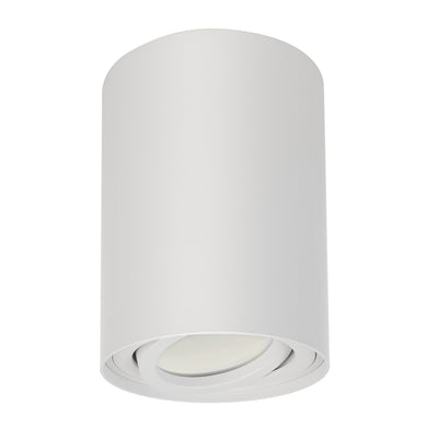 Foco de techo orientable con casquillo GU10 para lámparas LED y halógenas hasta 40W para montaje en superficie, blanco, 80x115mm, aluminio MCE422 W