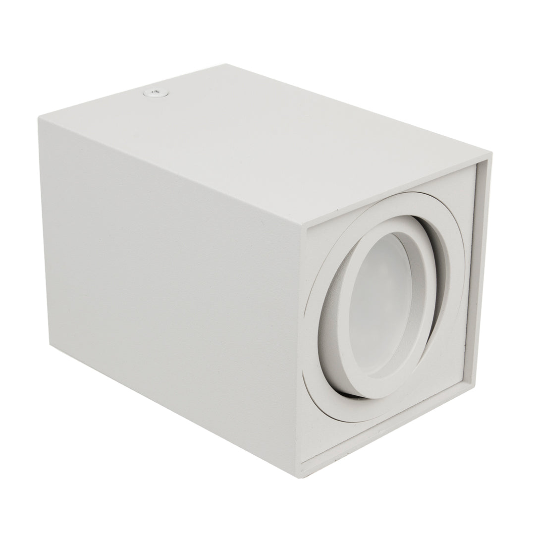 Luminária halógena embutida em holofote GU10, branca, 80x80x115mm, quadrada, alumínio MCE426 W