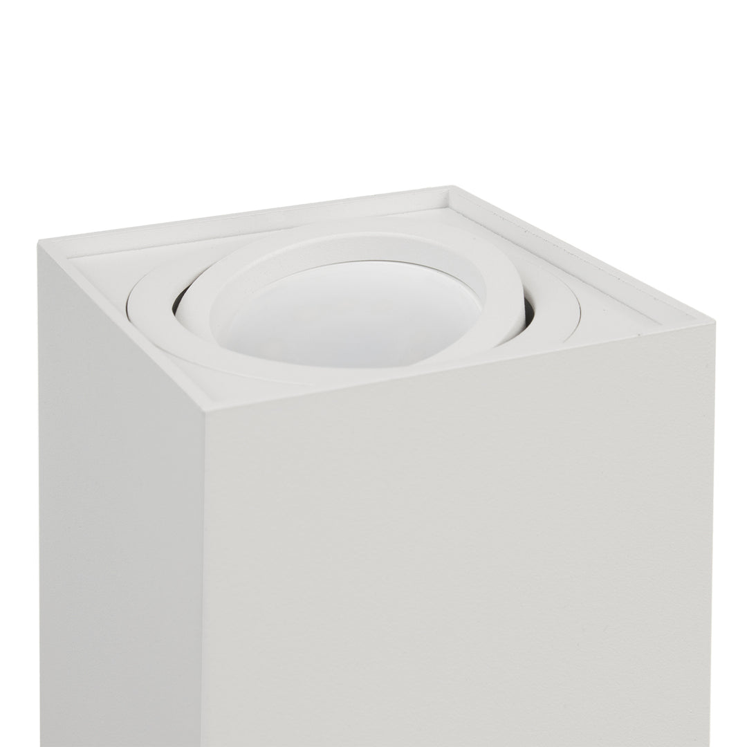 Luminária halógena embutida em holofote GU10, branca, 80x80x115mm, quadrada, alumínio MCE426 W