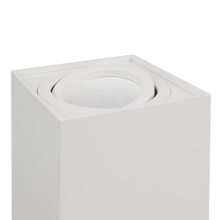 Luminária halógena embutida em holofote GU10, branca, 80x80x115mm, quadrada, alumínio MCE426 W