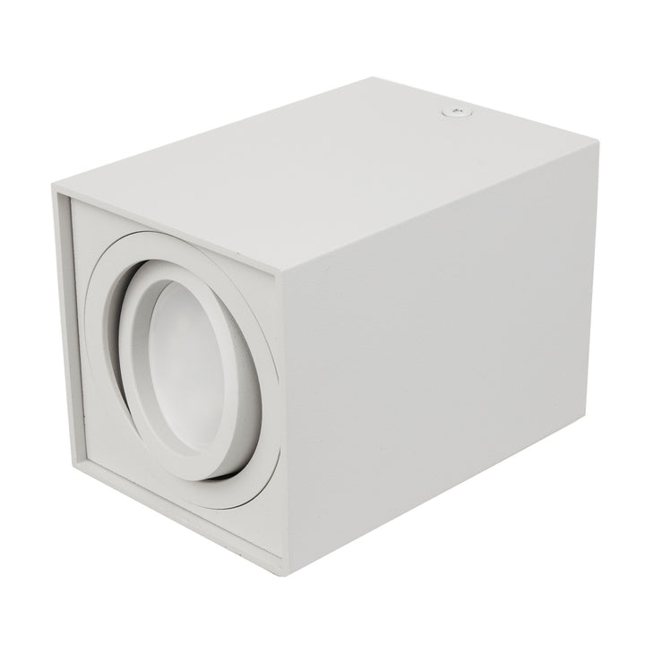 Luminária halógena embutida em holofote GU10, branca, 80x80x115mm, quadrada, alumínio MCE426 W