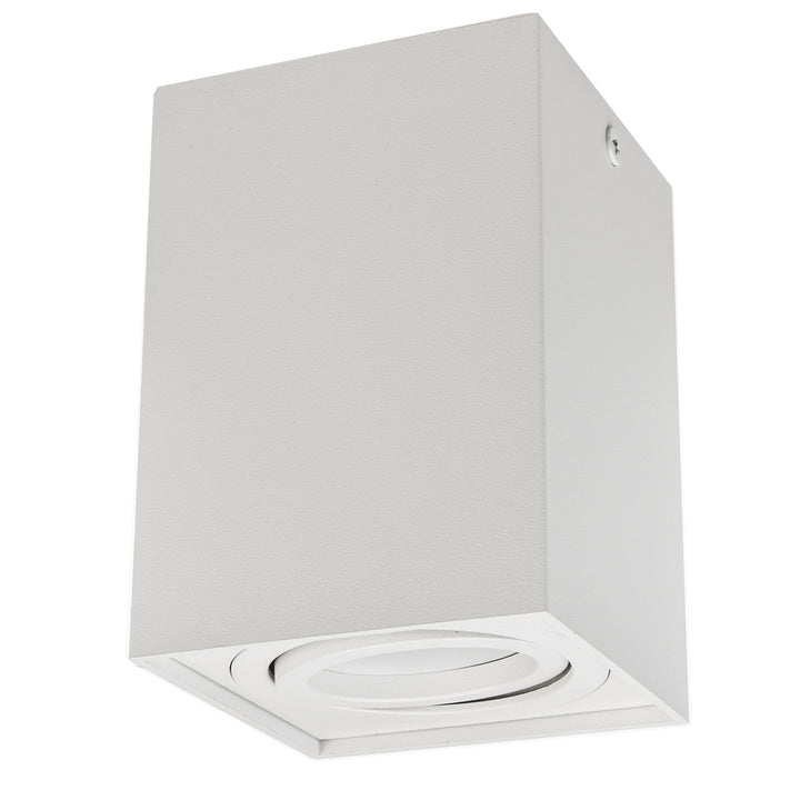 Luminária halógena embutida em holofote GU10, branca, 80x80x115mm, quadrada, alumínio MCE426 W