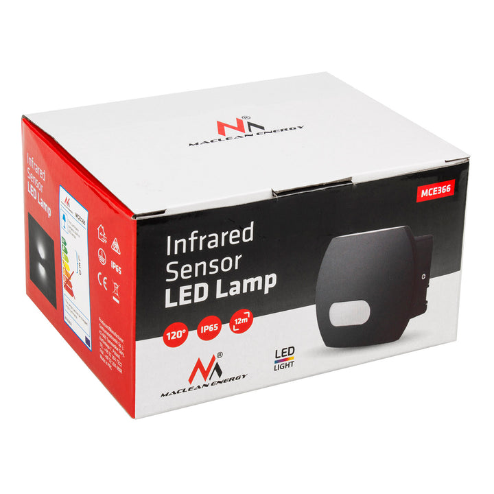 Luminária de parede LED Maclean MCE366 com sensor de movimento PIR, sensor de anoitecer ao amanhecer, iluminação interior/exterior IP65 4000K, branco neutro (20 W (1600 lm))