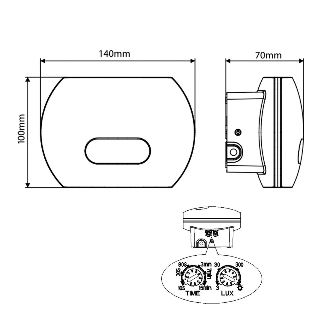 Luminária de parede LED Maclean MCE366 com sensor de movimento PIR, sensor de anoitecer ao amanhecer, iluminação interior/exterior IP65 4000K, branco neutro (20 W (1600 lm))