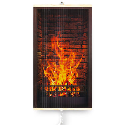 Estufa de infrarrojos - Panel calefactor flexible 430W con regulador TRIO Diseño 1 Chimenea, Dimensiones 100x57cm