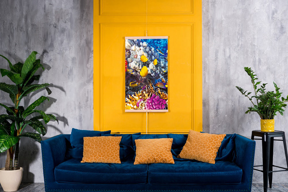 Aquecedor infravermelho - Painel de aquecimento flexível de 430 W com controlador TRIO Design 6 Coral Reef, dimensões 100 x 57 cm
