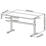 Escritorio manual Ergo Office de altura regulable, máx. 40 kg, altura máx. 117 cm, con tablero de bipedestación, ER-401 W