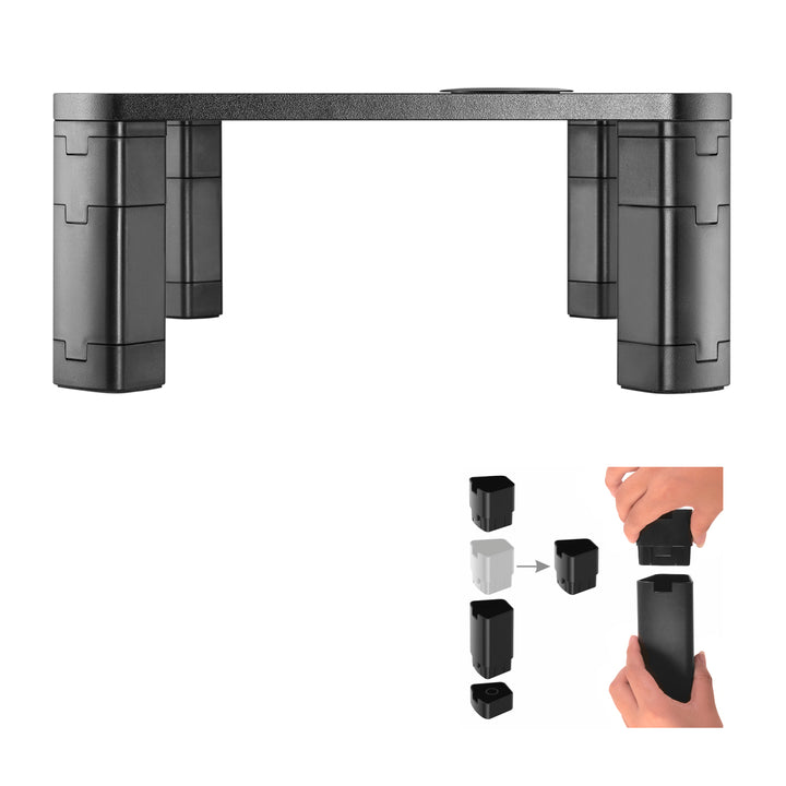 Suporte de tela ajustável em altura com monitor de carregamento sem fio Qi de 17 "~ 32" suporta carregamento por indução de até 20 kg