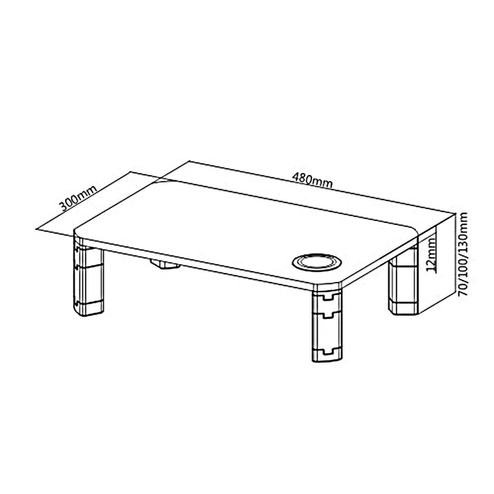 Suporte de tela ajustável em altura com monitor de carregamento sem fio Qi de 17 "~ 32" suporta carregamento por indução de até 20 kg