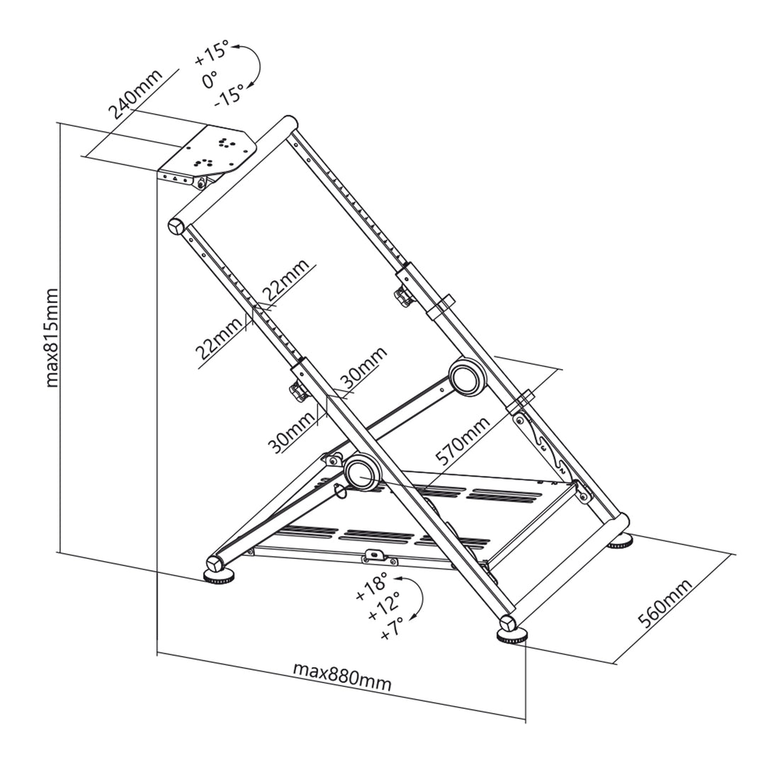 Soporte para volante plegable simulador de carreras para juegos hasta 20 kg NanoRS RS155