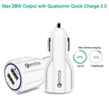 Carregador USB de 2 slots, isqueiro 12-24V, carga rápida 3.0, carro 1xQC3.0 5V/3A, 9V/1.8A, 12V/1.6A 1x 5V/3.1A, carregador de celular para carro