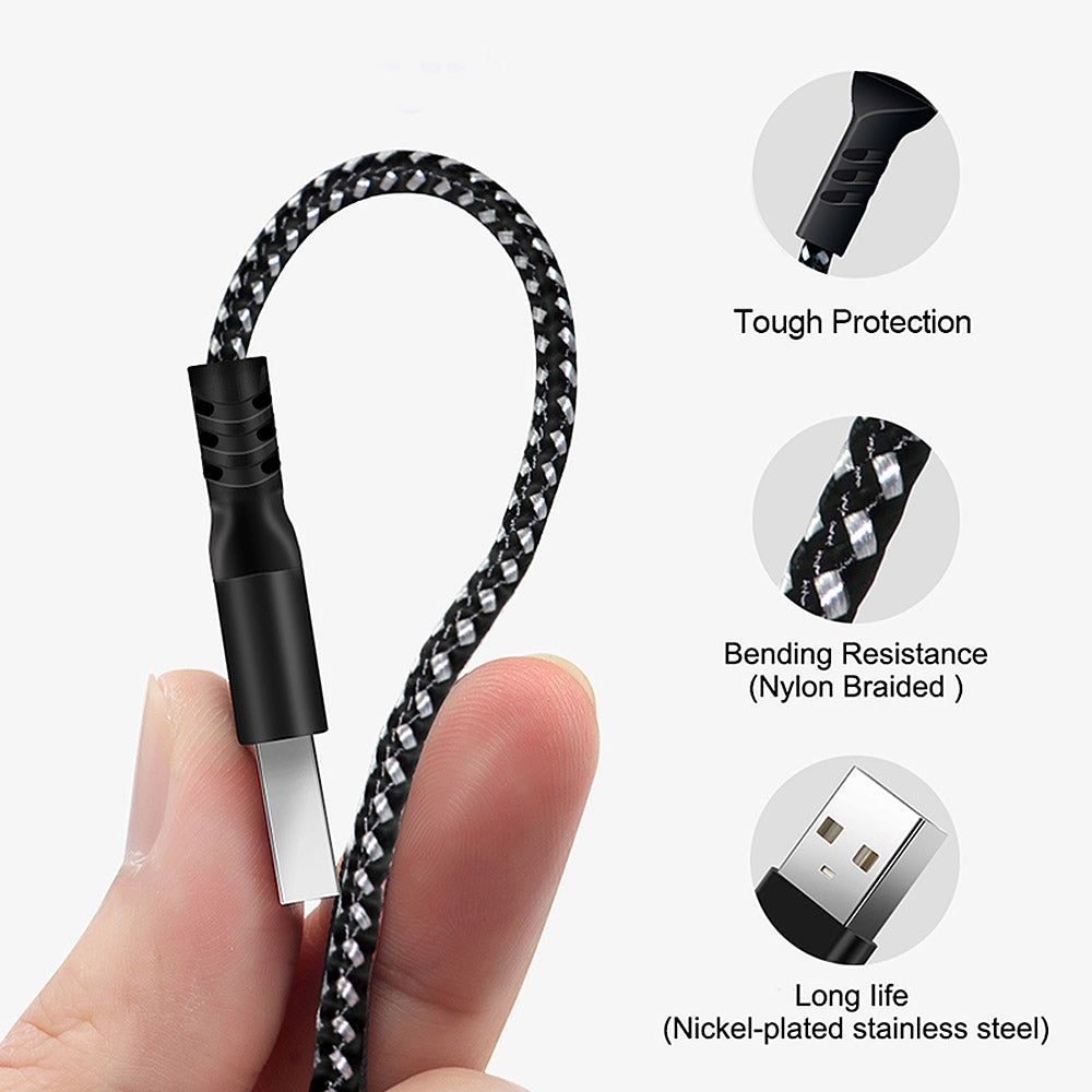 Cable USB a MicroUSB, cable de carga 1m, carga rápida, cable de datos 5V / 2.4A, cable de carga rápida, cable de conexión trenzado de nailon de alta velocidad, transmisión de datos (MicroUSB)