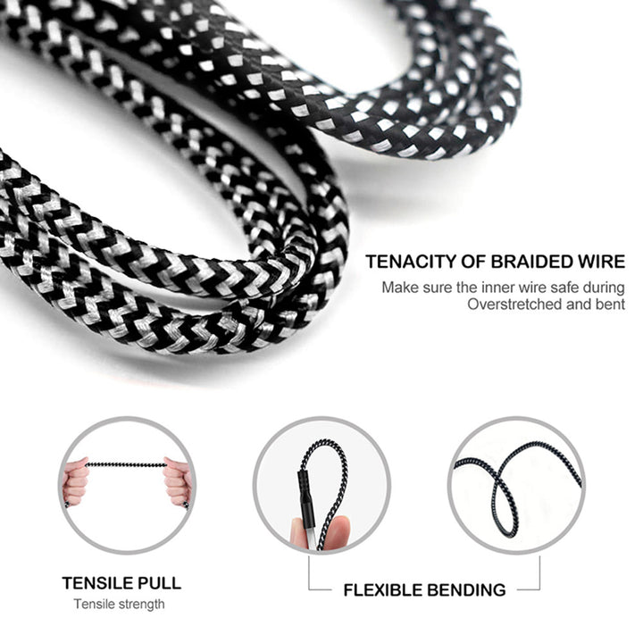 Cable USB a MicroUSB, cable de carga 1m, carga rápida, cable de datos 5V / 2.4A, cable de carga rápida, cable de conexión trenzado de nailon de alta velocidad, transmisión de datos (MicroUSB)