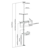 Soporte para TV telescópico, techo y suelo con estante Maclean MC-791N 37 " - 70 ", máx. 30 kg