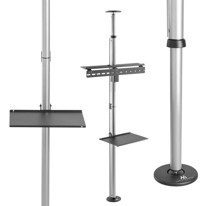 Maclean MC-791N 37" - 70" Suporte telescópico para TV, teto e piso com prateleira, máx. 30kg