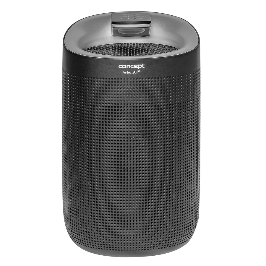 Perfect Air OV1210 Deshumidificador y purificador de aire 2 en 1 750 ml / día para habitaciones de hasta 25m2, filtración de 3 etapas, purificador de aire de habitación con filtro de carbón Hepa 13 1L (negro)
