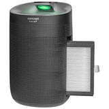 Perfect Air OV1210 Deshumidificador y purificador de aire 2 en 1 750 ml / día para habitaciones de hasta 25m2, filtración de 3 etapas, purificador de aire de habitación con filtro de carbón Hepa 13 1L (negro)