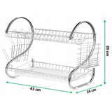 Secador de pratos de duas camadas Maestro MR-1025-43 Bandeja removível