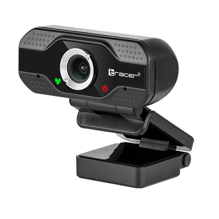 Webcam FullHD 30fps com microfone, campo de visão de 120°, correção de luz, câmera de streaming USB Tracer WEB007