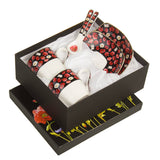Conjunto de porcelana expresso para duas pessoas, xícaras com pires e colher, ideia de presente 2 x 80 ml