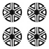 Conjunto de calota 16 "ACTION Doublecolor branco / preto 4 peças para RENAULT SKODA VW TOYOTA OPEL FIAT